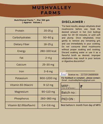Dried Oyster Mushroom